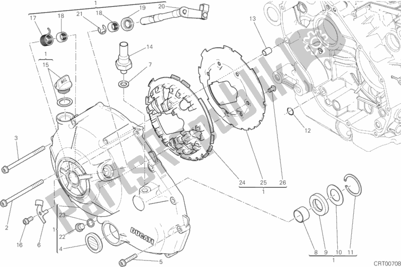 All parts for the Clutch Cover of the Ducati Scrambler Sixty2 Thailand USA 400 2017